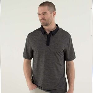 Men's Black and Gray Lululemon Polo Shirt